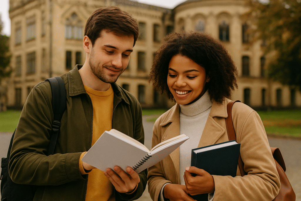 Studierende auf den Campussen von Oxford und MIT im Gespräch